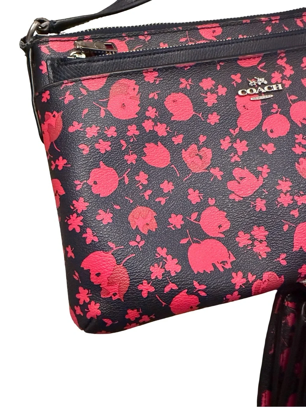 Coach Black & Red Floral Crossbody and Wallet Set